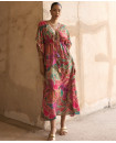 Floral embroidery kaftan